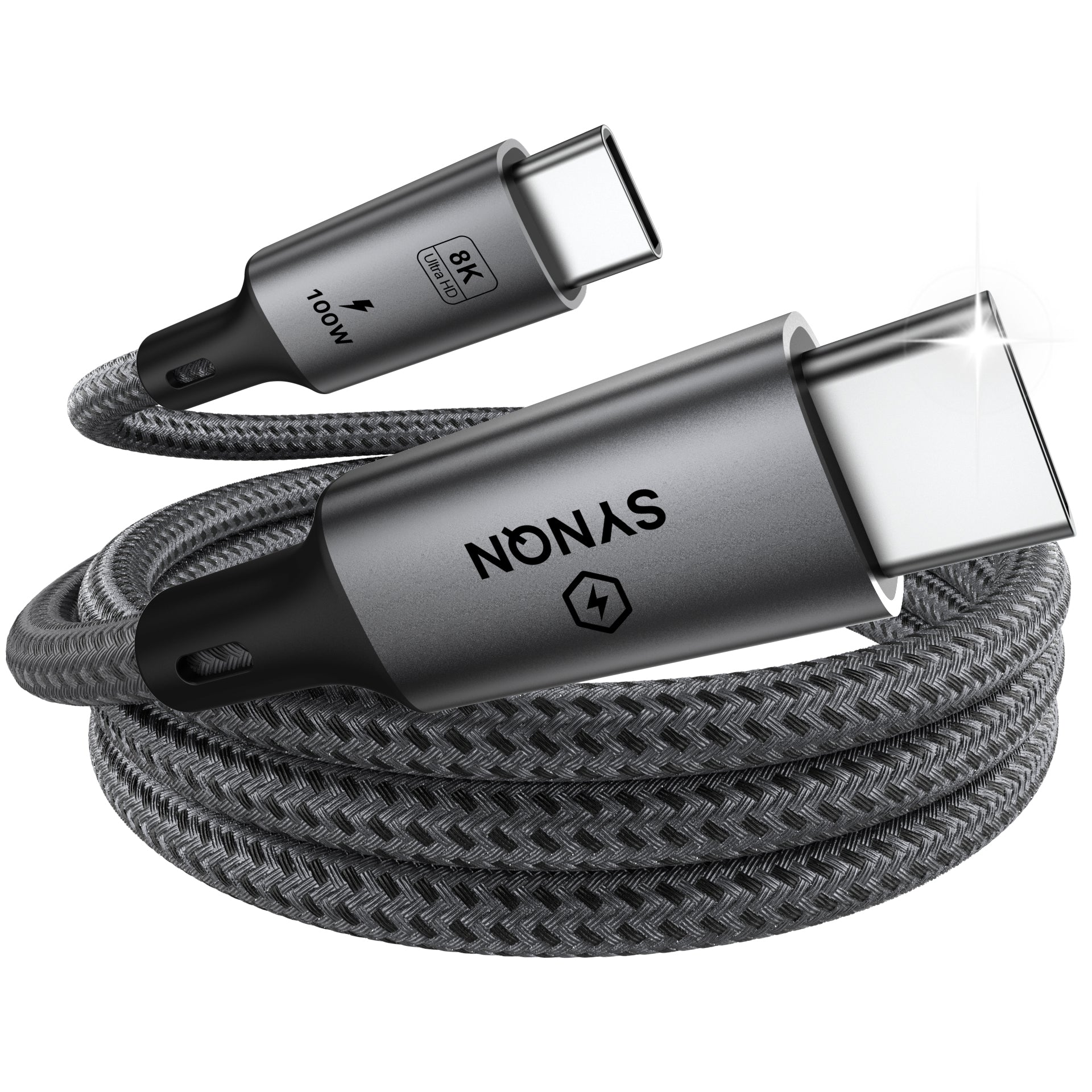 SYNQN USB-C Braided Cable — 100W Fast Charge | USB4.0 | 1M