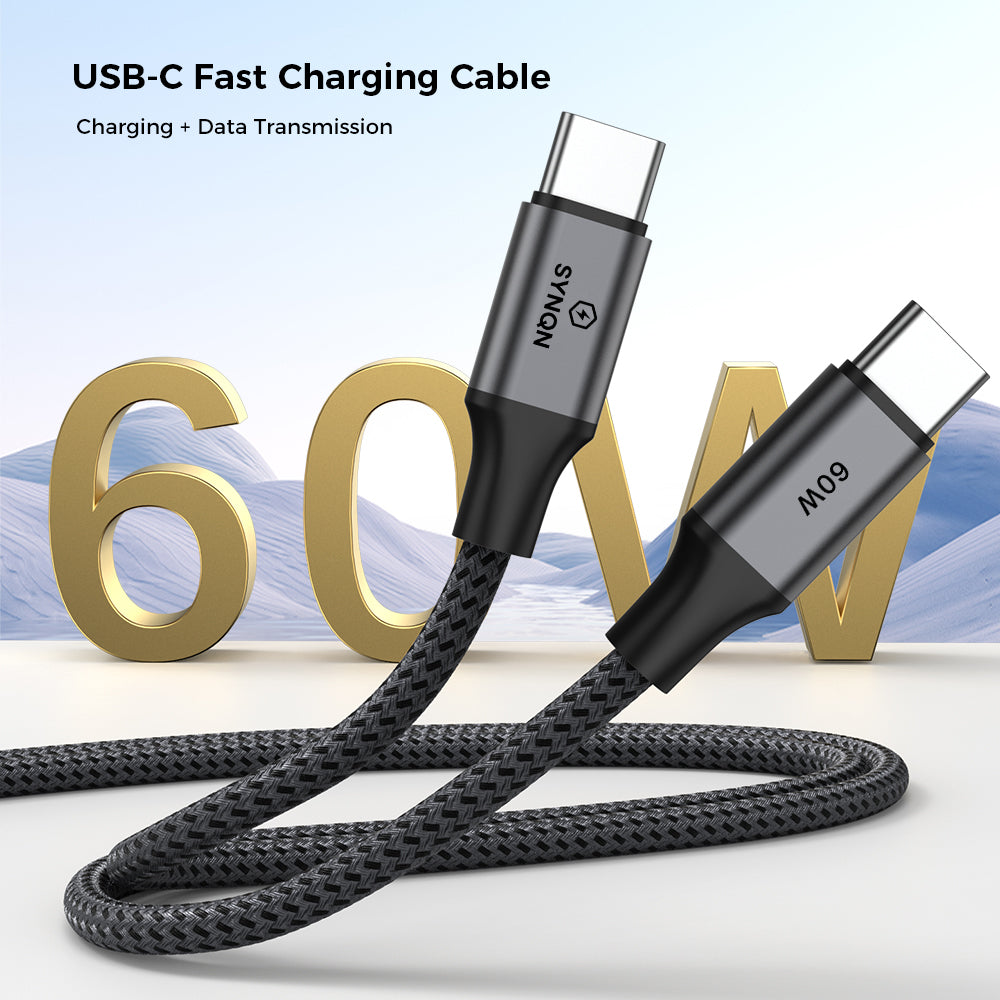 SYNQN USB2.0 1M C to C Cable Braided cable W/Aluminum alloy Housing