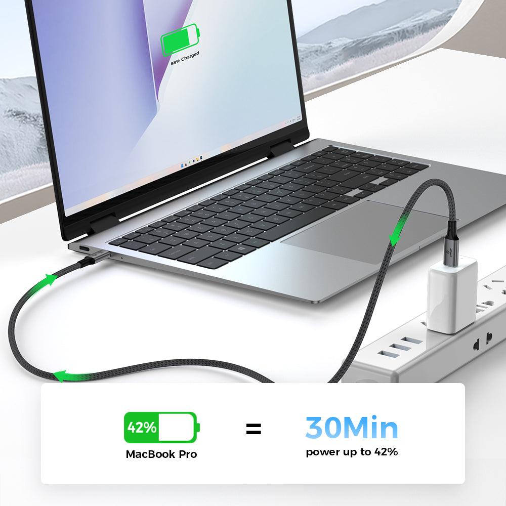 SYNQN USB-C Braided Cable — 100W Fast Charge | USB4.0 | 1M