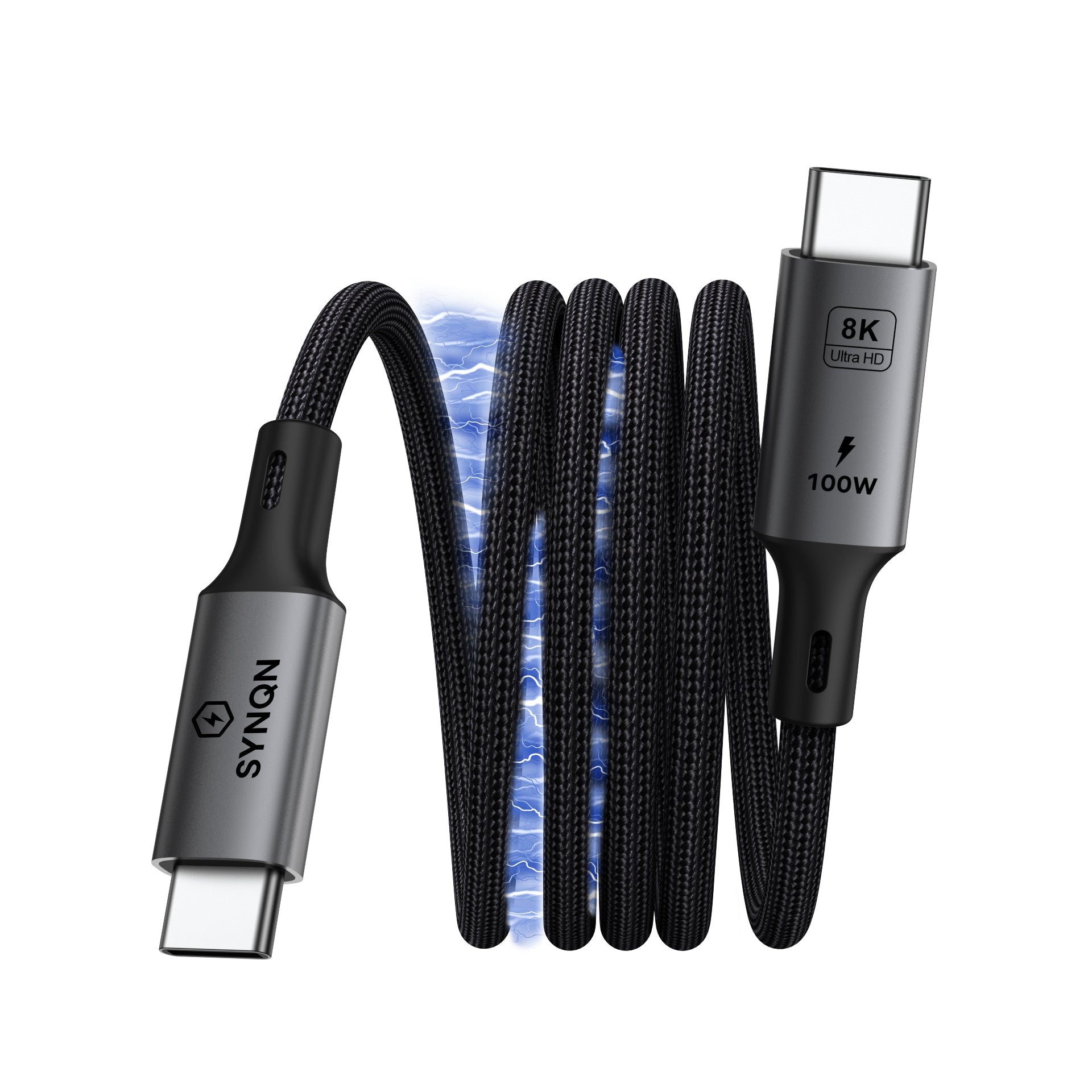 SYNQN Magnetic USB-C Cable — 100W Fast Charge | USB4.0 | 1M