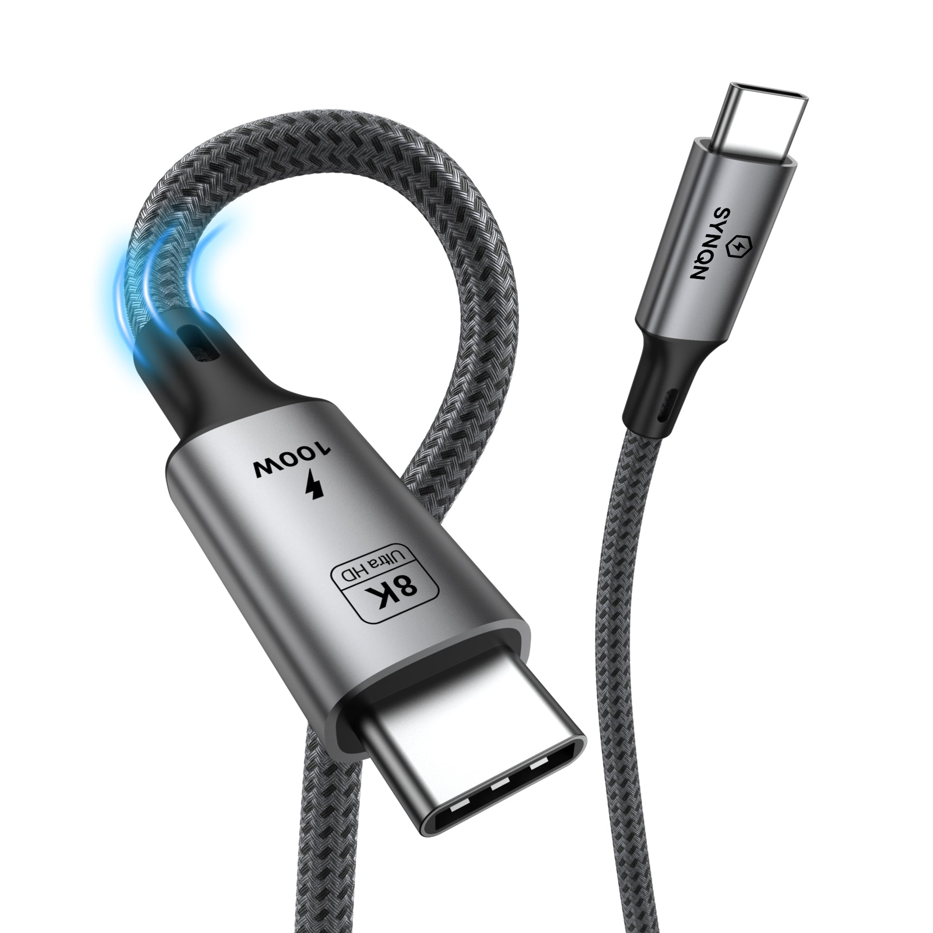 SYNQN USB-C Braided Cable — 100W Fast Charge | USB4.0 | 1M