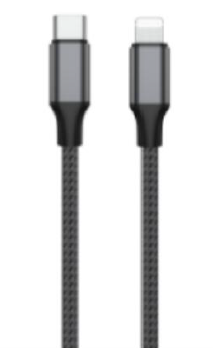 SYNQN USB 2.0 CM to Lightning Cable, Nickle Plated Connectors, - Braided cable W/Aluminum alloy